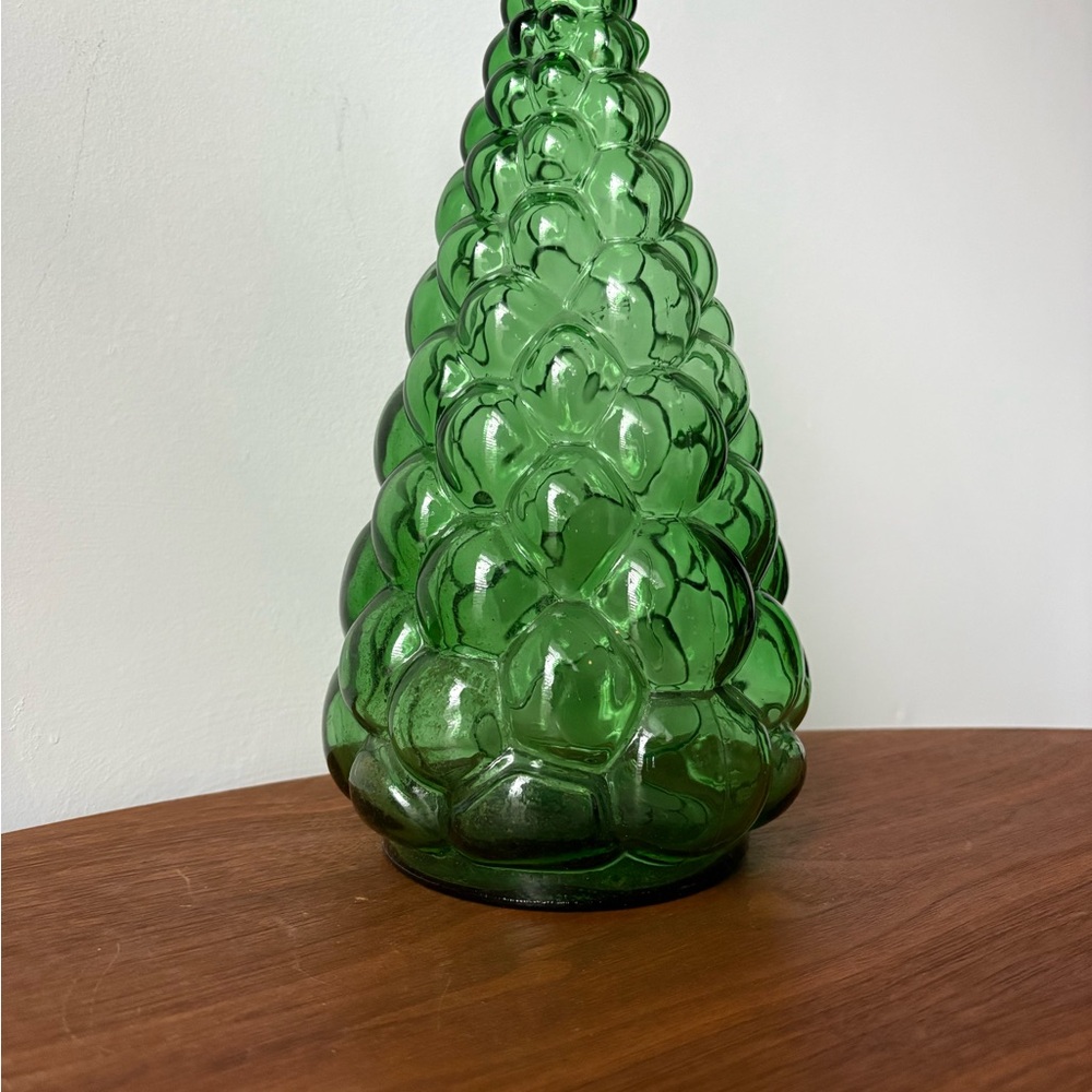 Emerald Bubble Design Vase Italian Empoli Bottle - Picture 5 of 13